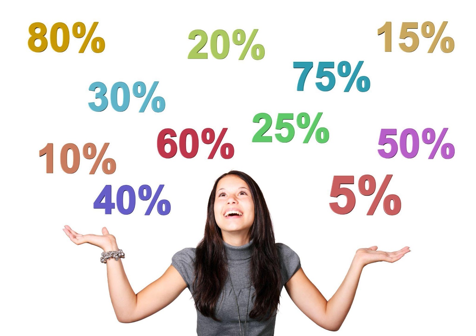 A woman looking at different discount options