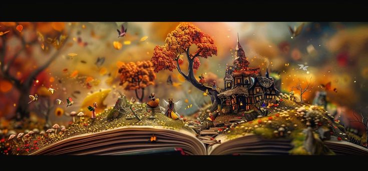 imaginary autumn tale coming to life from a story book 