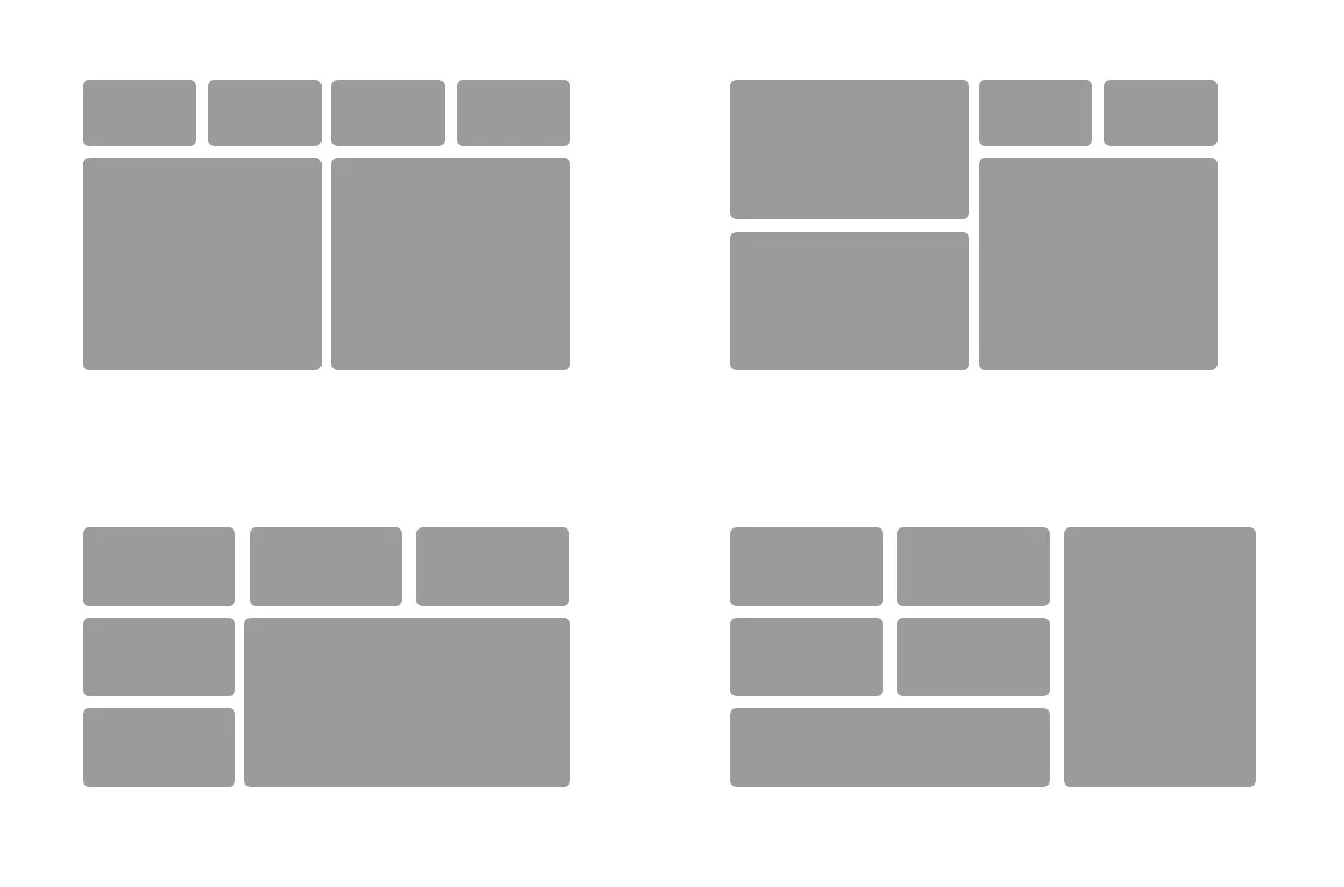 균일한 레이아웃 예시 (출처: Harsh Kothari, How to design better dashboards?)
