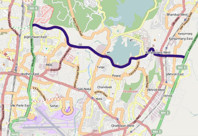 Jogeshwari-Vikhroli Link Road MAP