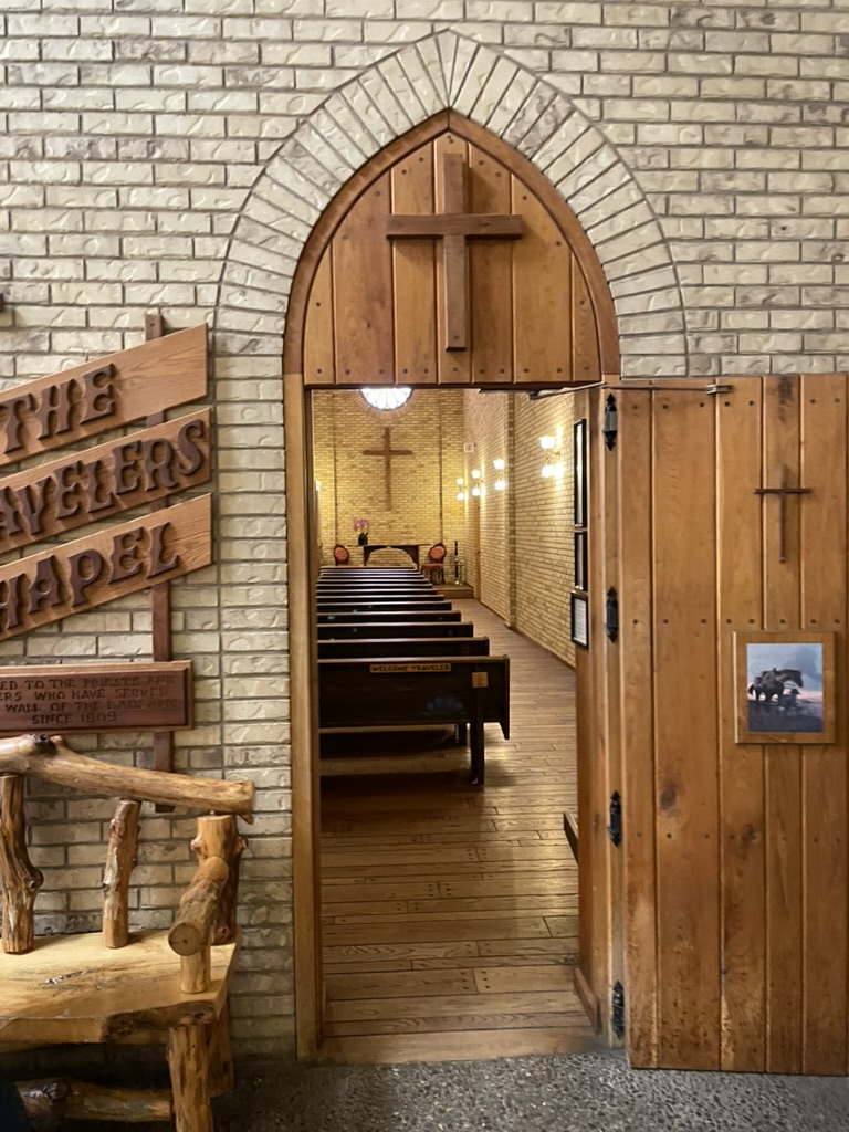 A small church inside a big store