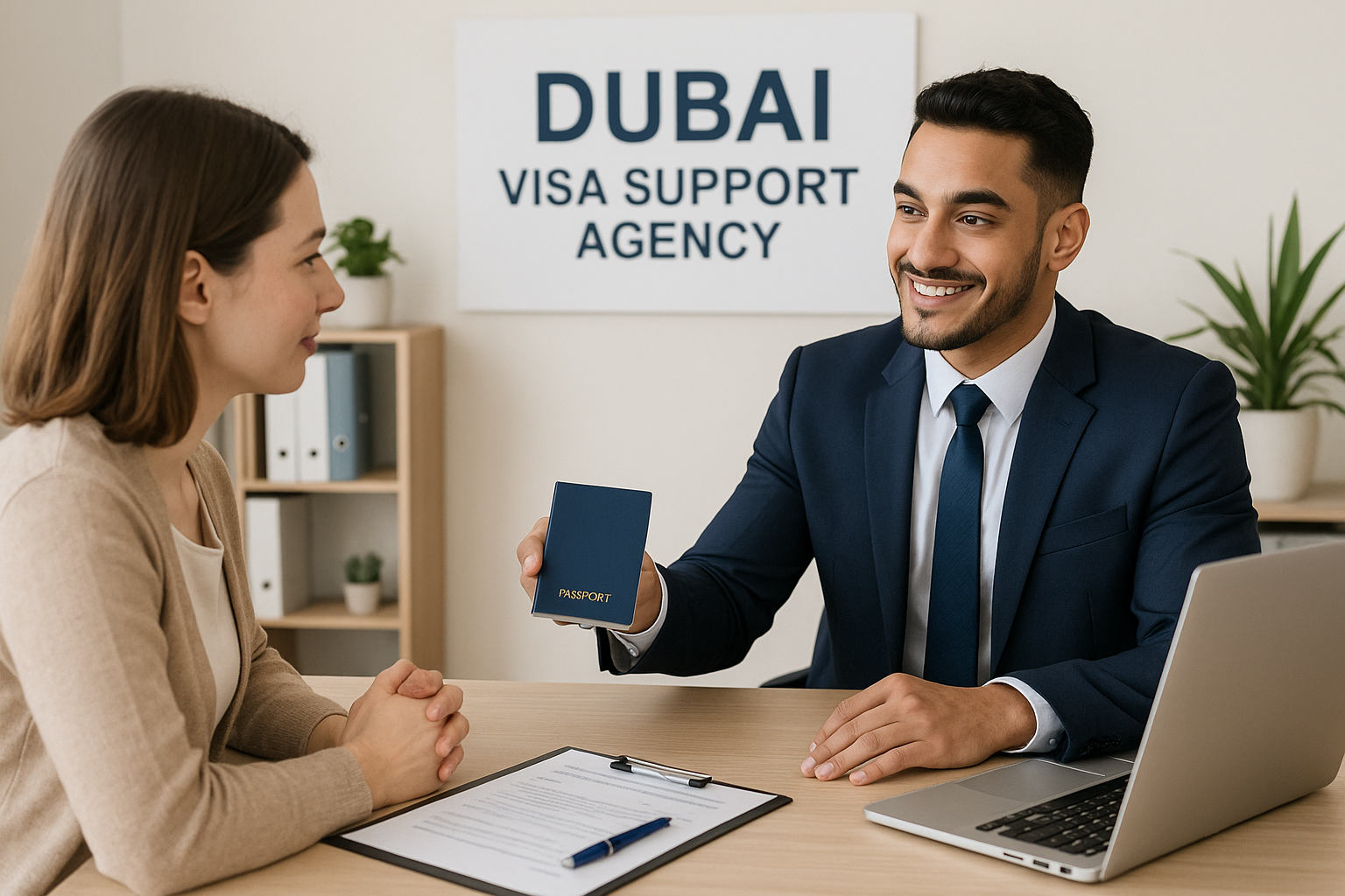 illustration of a Dubai visa support agency