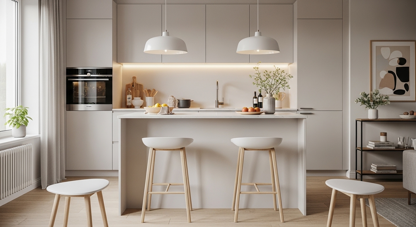 Kitchen island with Nordic style