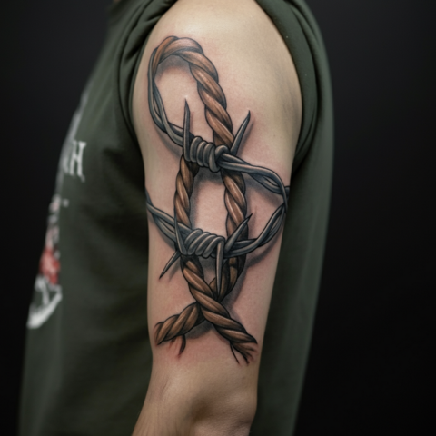 Barbed Wire Rope Tattoo