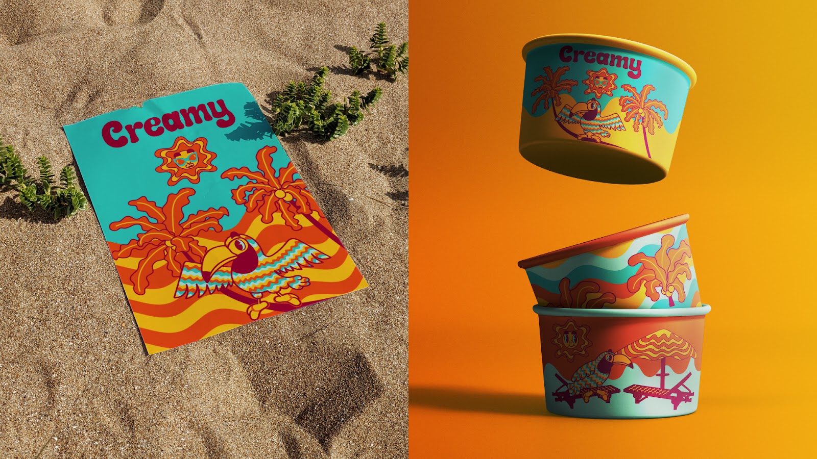 Image from the Creamy: Branding and Visual Identity Rooted in Rio's Vibrant Culture article on Abduzeedo