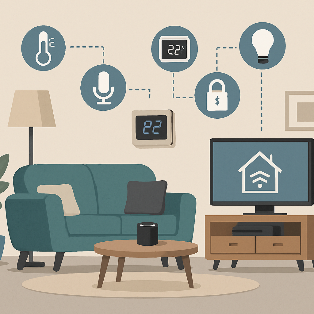 Smart home technology in living room
