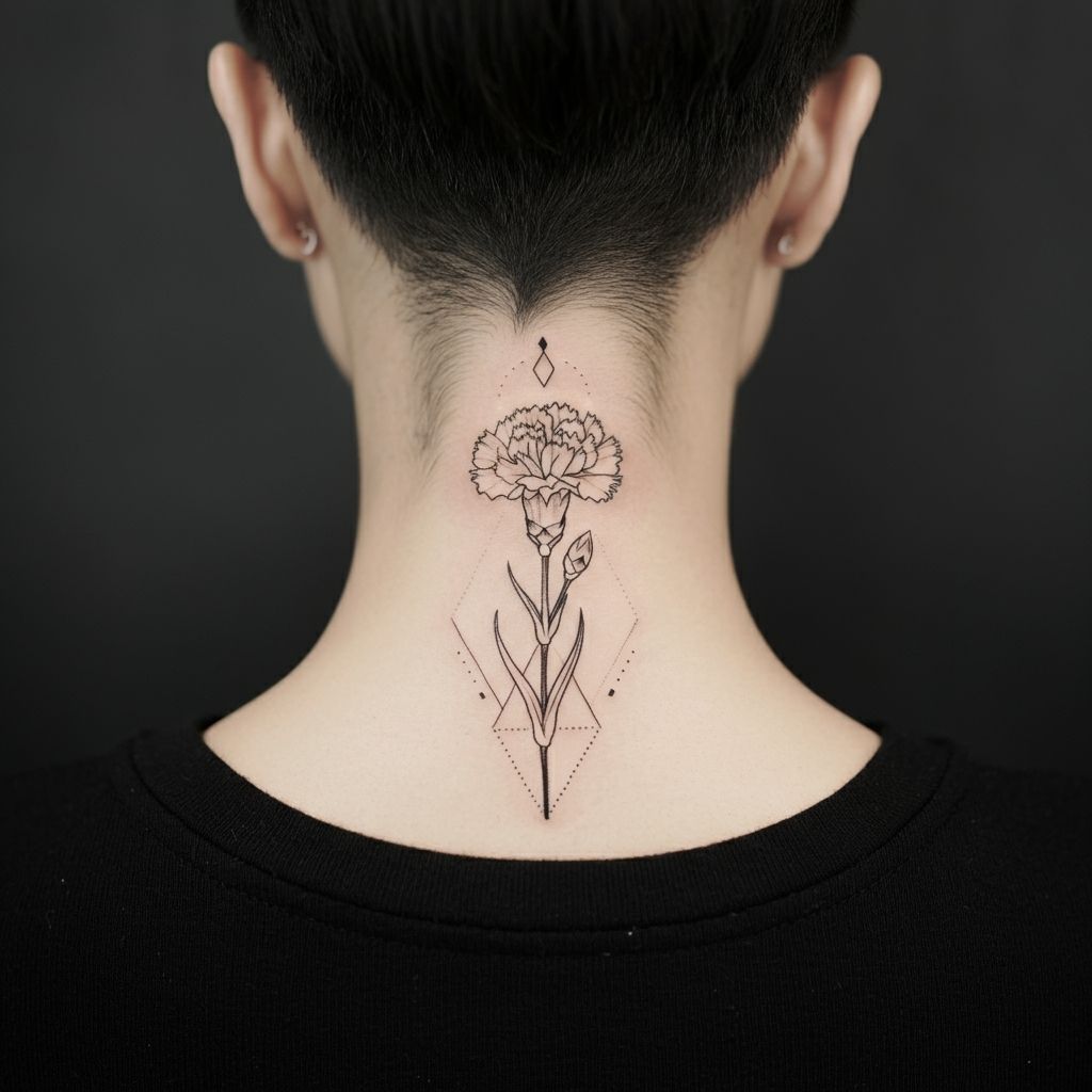 Carnation Tattoo Outline