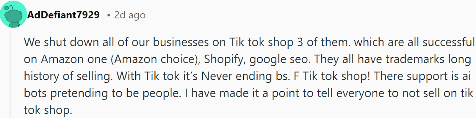 TikTok Shop shut down Reddit