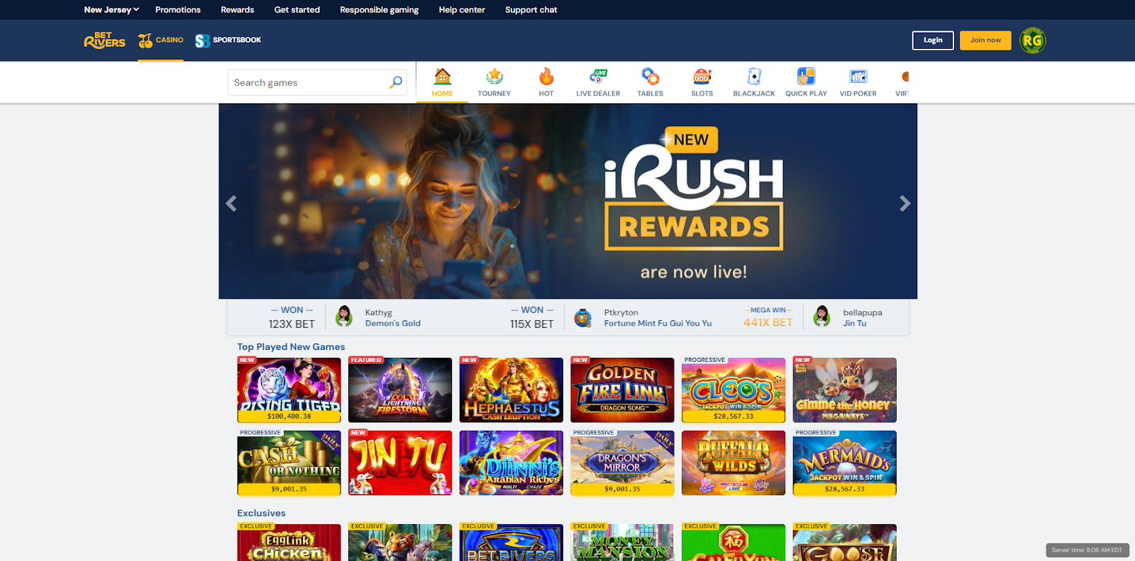 Casino page Betrivers promo code