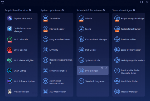 Klicken Sie auf „DNS-Schützer“