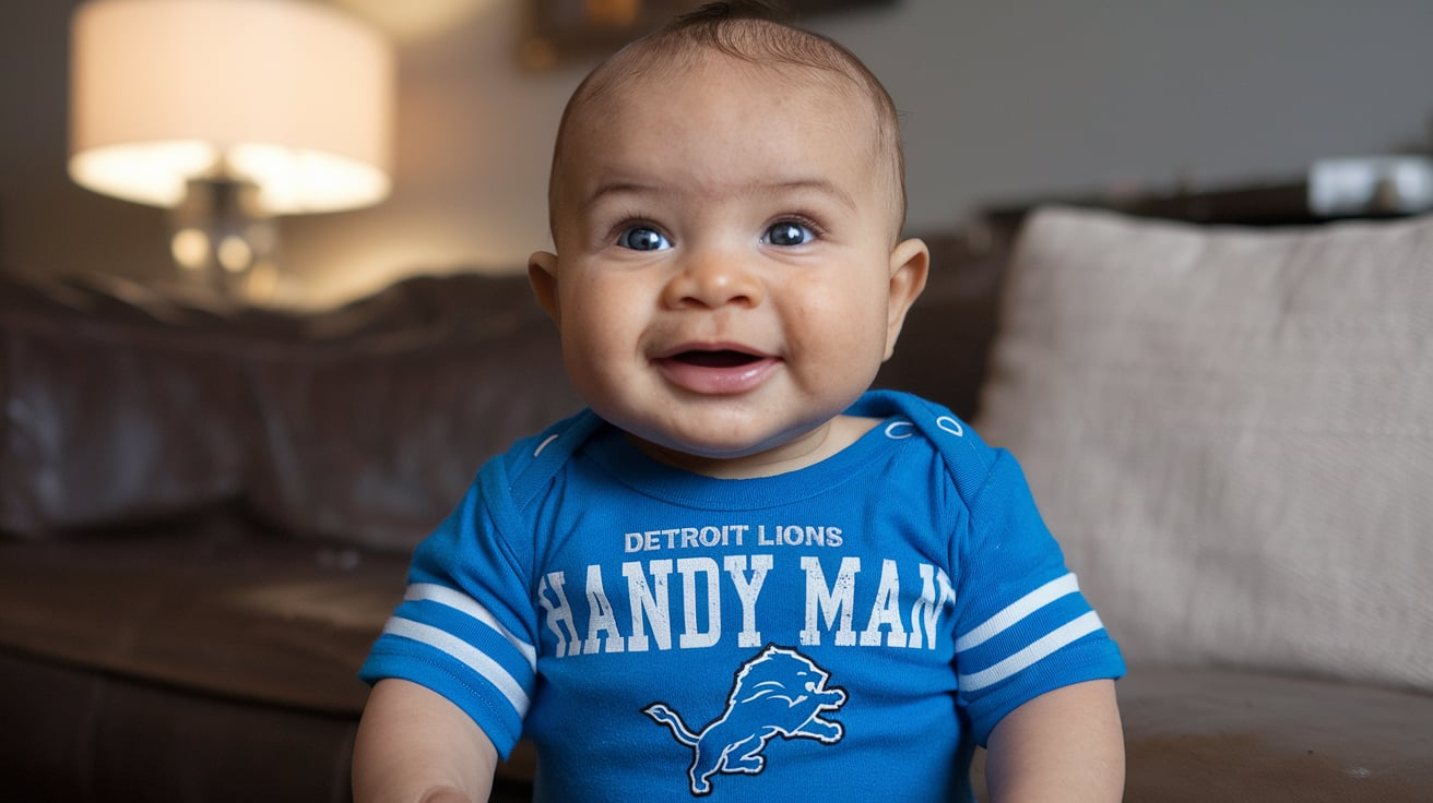 infant blue Detroit Lions Handy Man T-shirt