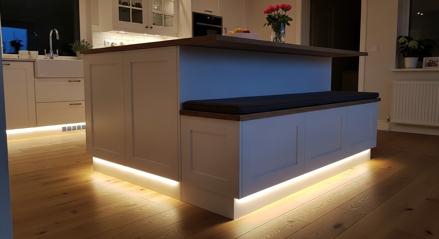 Toe-Kick Lighting in the kitchen island