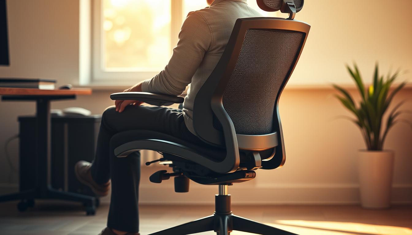 correct afgestelde ergonomische bureaustoel