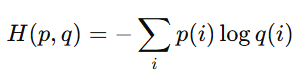 Mathematical expression of cross-entropy