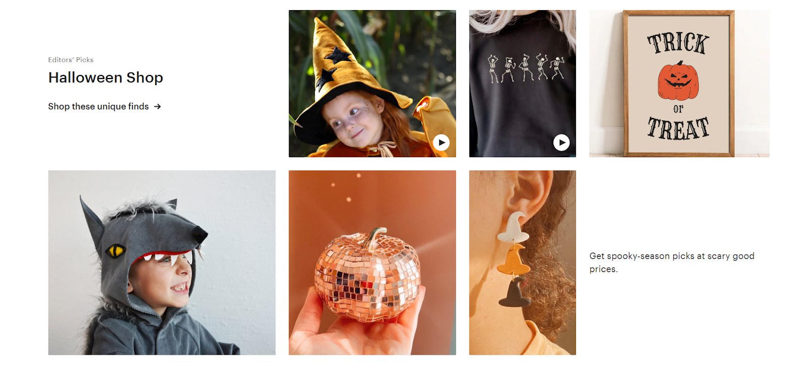 Etsy suggests festive-based products on the homepage