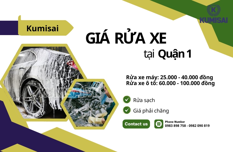 Bảng giá rửa xe tại Quận 1, Thành phố Hồ Chí Minh