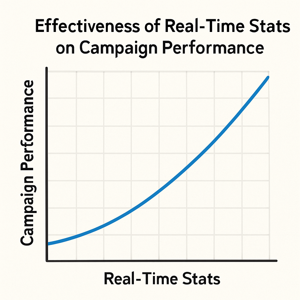 Graph displaying the effectiveness of real-time stats on campaign performance