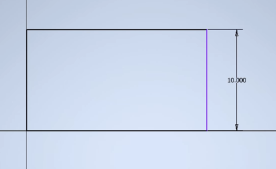 Sketch of a rectangle with one purple line; the others are black.