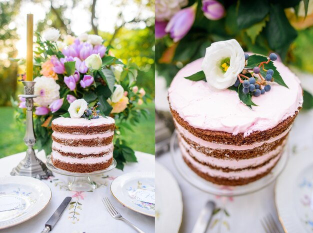 Floral wedding cake