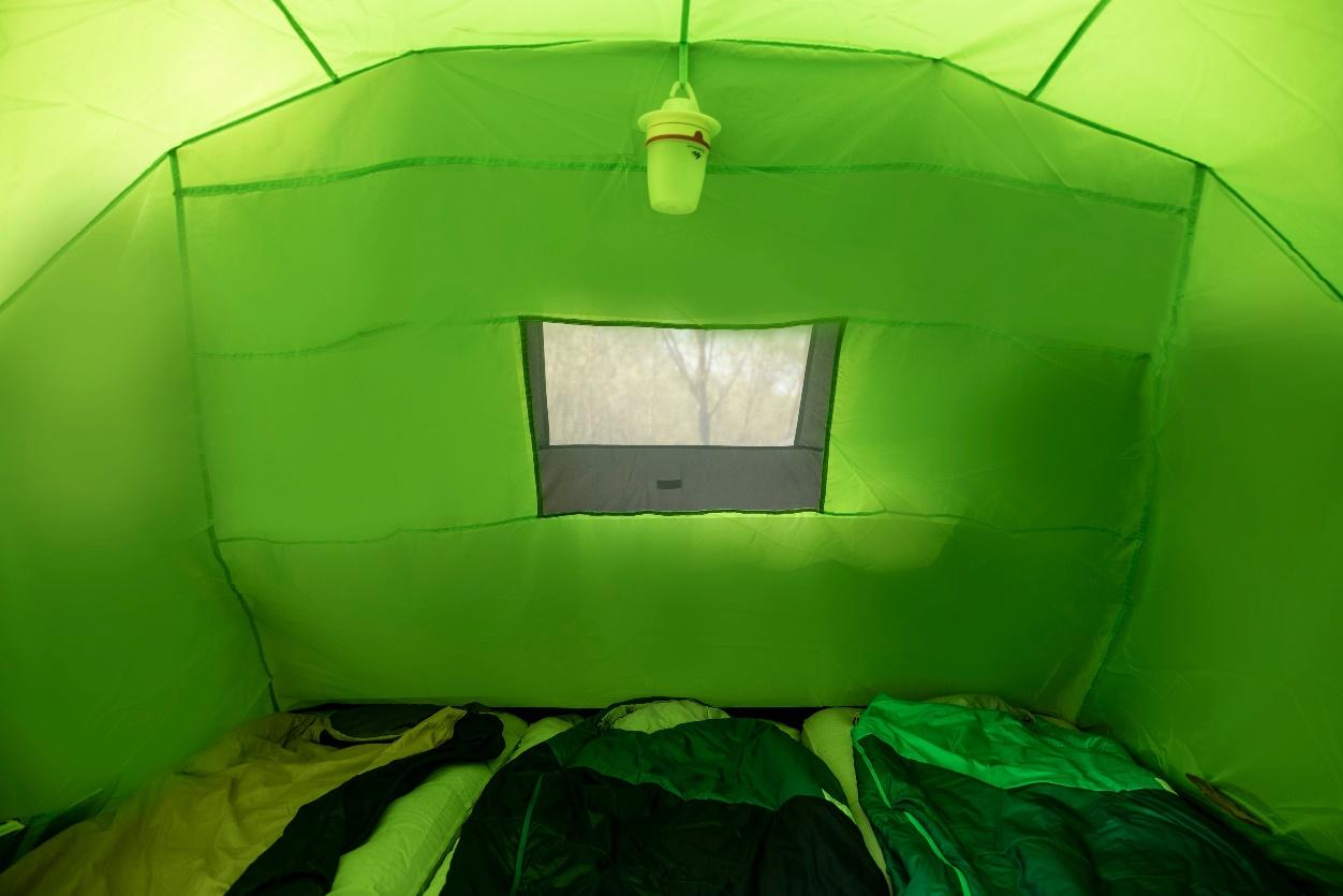Interior view of tent vestibule