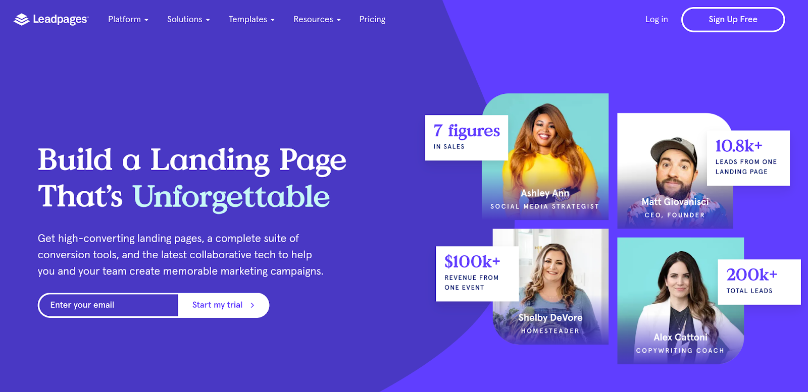 Leadpages landing page builder