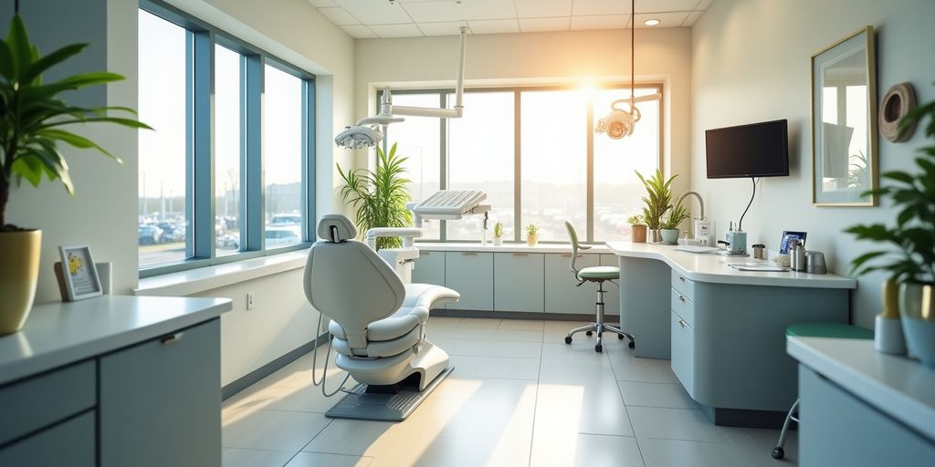 Modern dental office in Jacksonville, TX, with friendly staff.