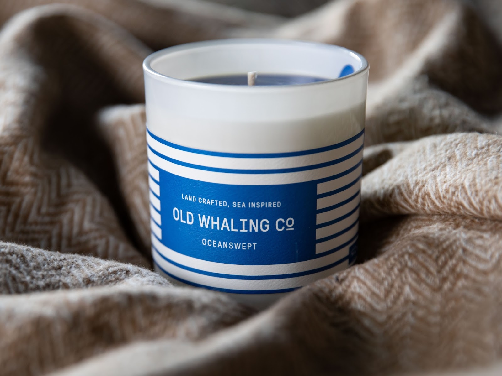 Oceasnswept candle handmade in Charleston, SC by Old Whaling Co.