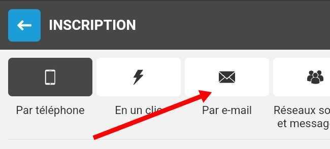 Inscription sur MegaPari par e-mail
