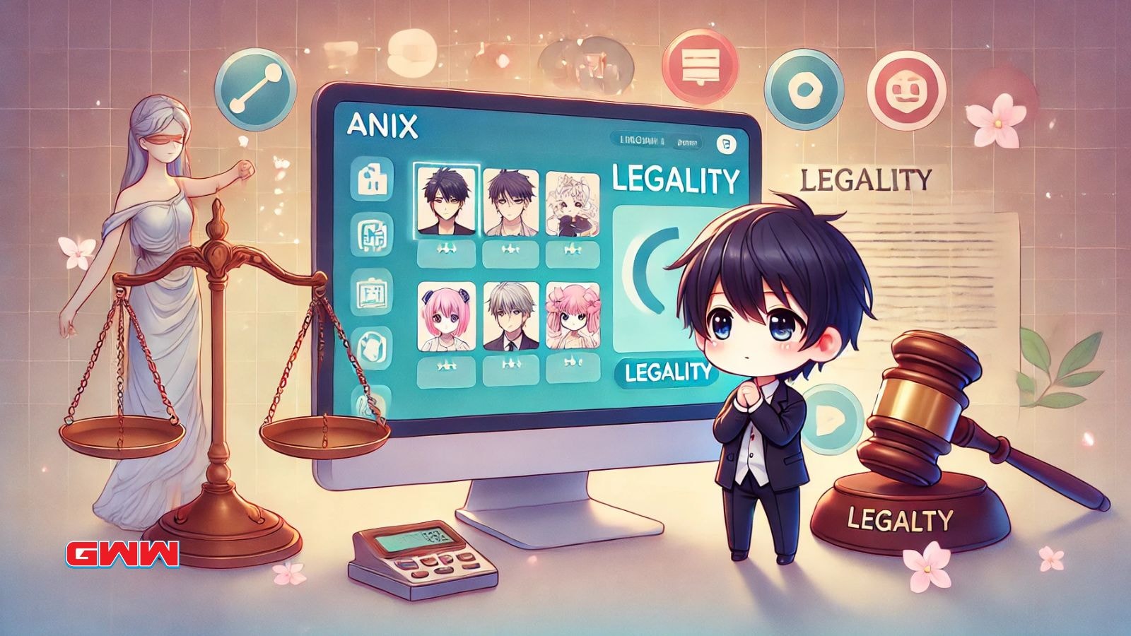 A wide image representing the concept of legality for Anix as an anime streaming website.