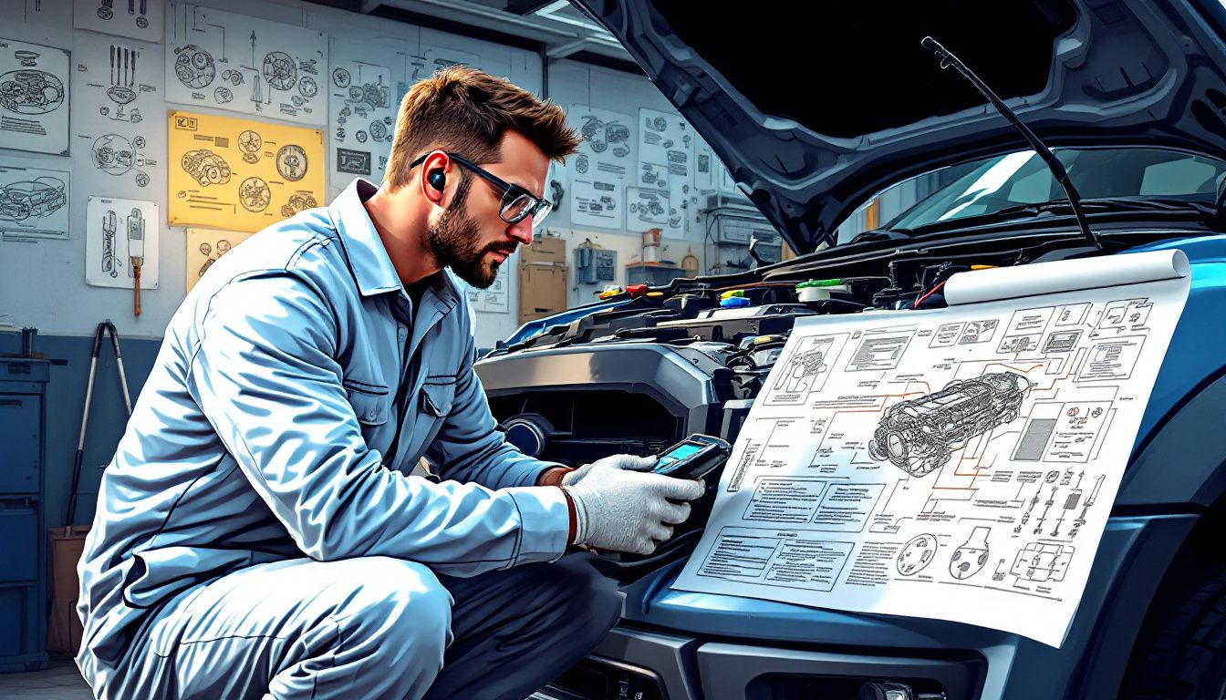 A person performing regular scans on a Ford Ranger with Carly OBD.