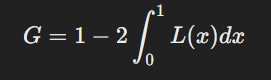 The formula to calculate the Gini Coefficient.