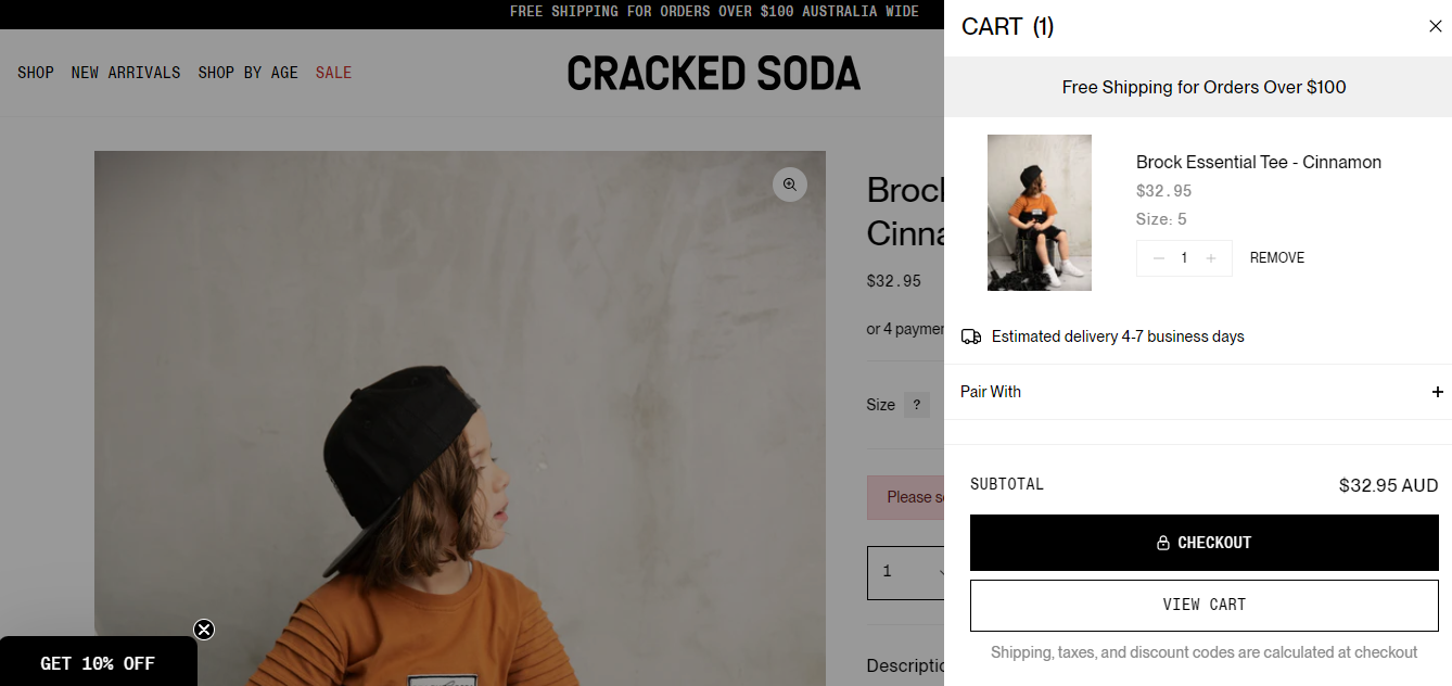 Cracked Soda to offer transperant shipping details like discounts for orders over $100.