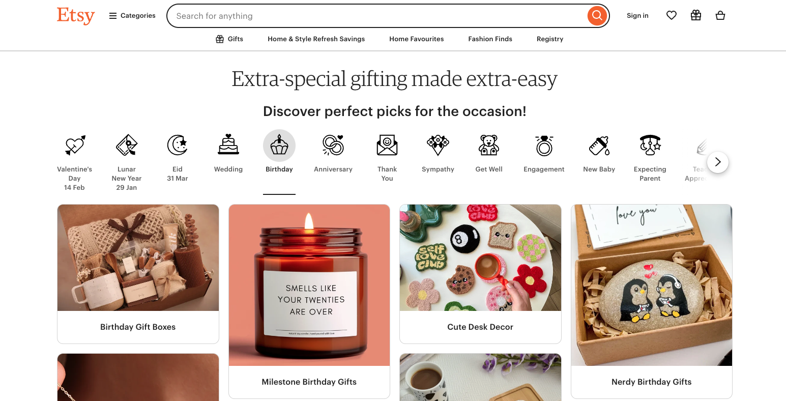 9. Etsy’s Gift Finder Feature