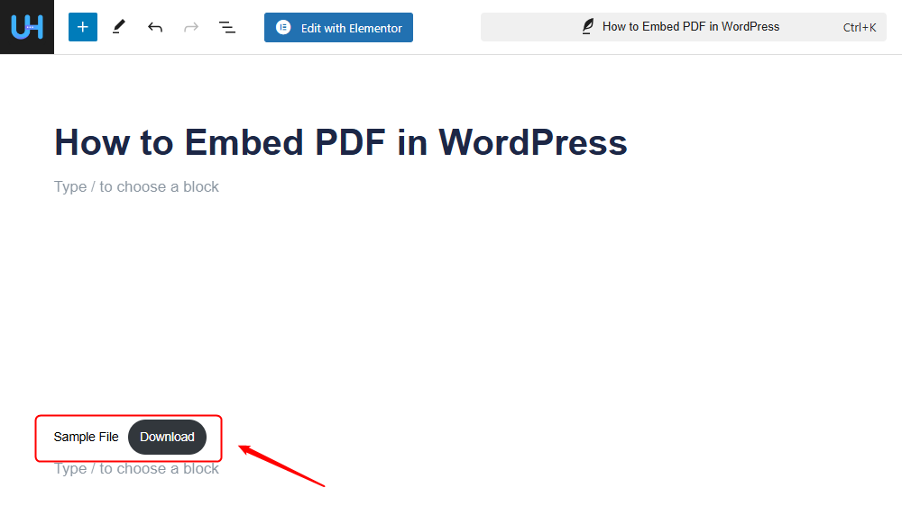 embedded pdf file