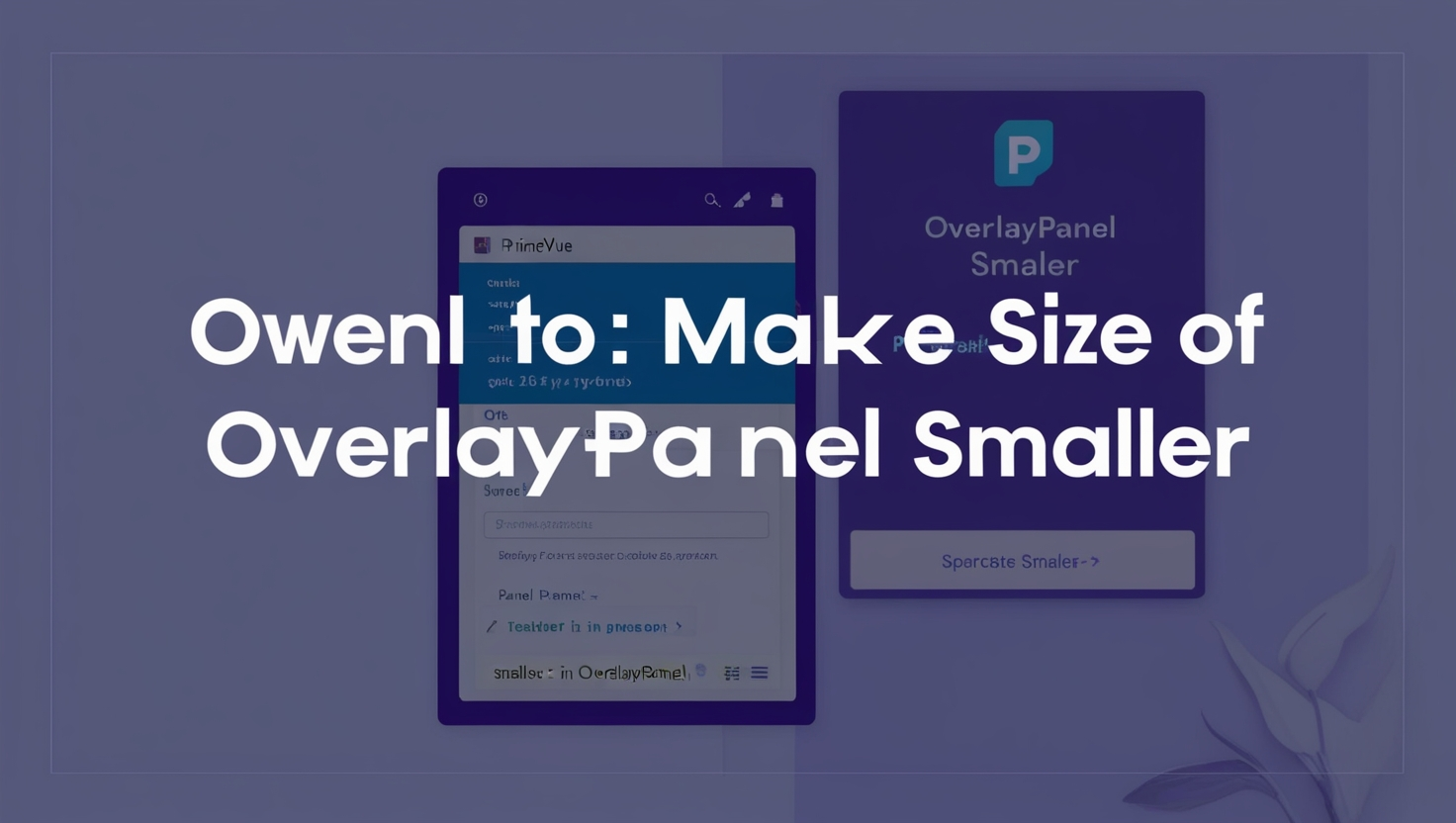 Make Size of OverlayPanel Smaller PrimeVue