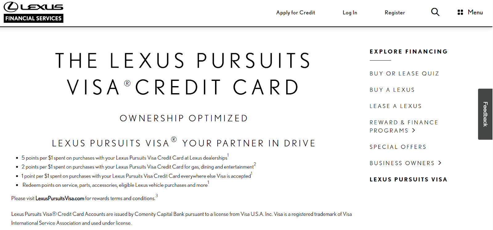 Lexus provides tailored financial rewards and services for Lexus owners and businesses