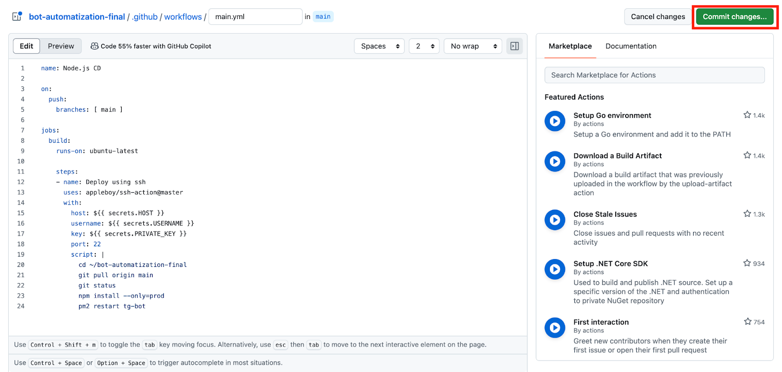 Страницы нового workflow.