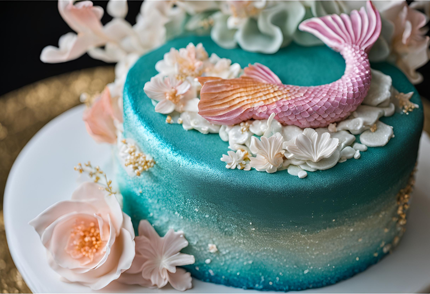 1. Shimmering Mermaid Cake