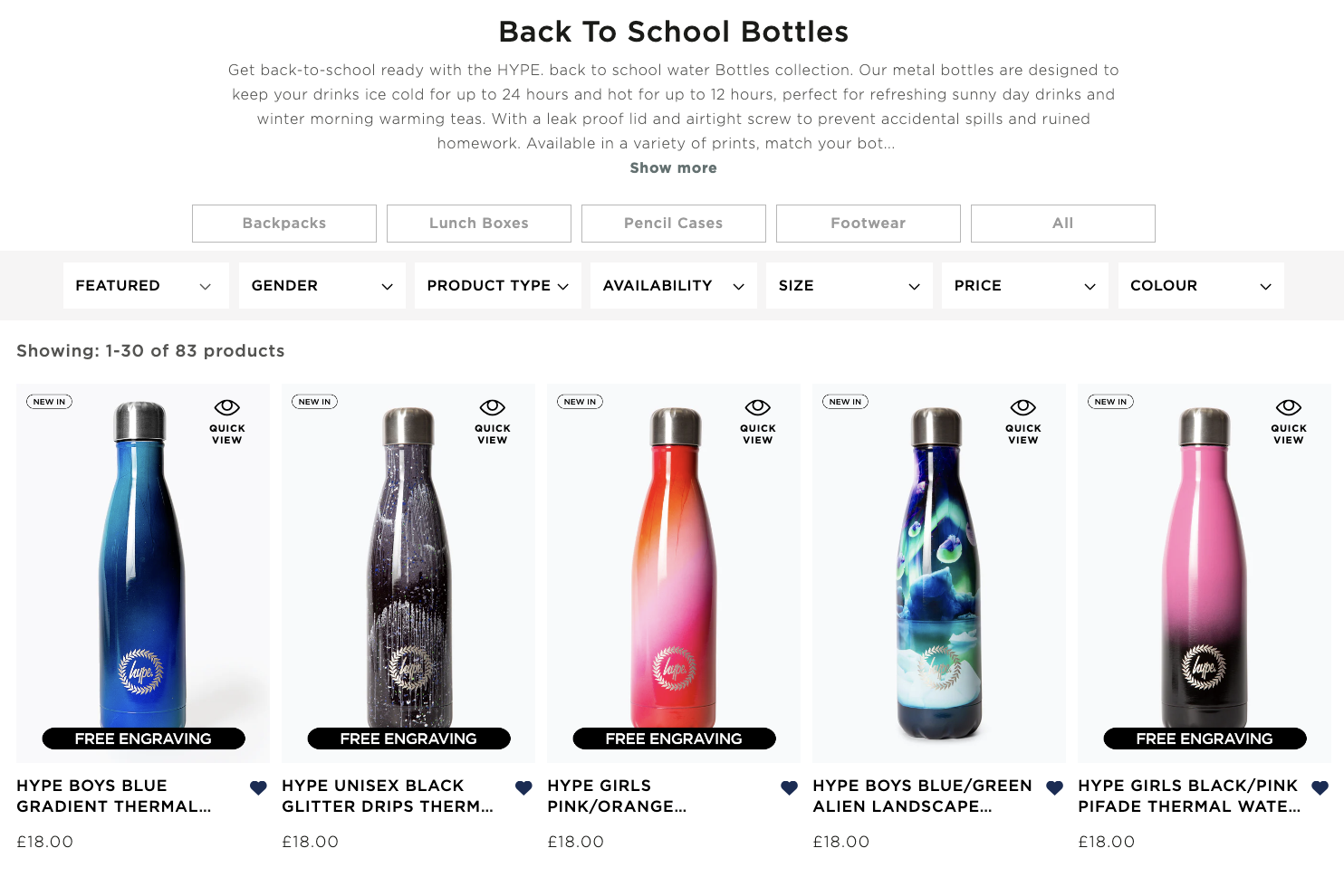 Back-to-school water bottles featured on HYPE