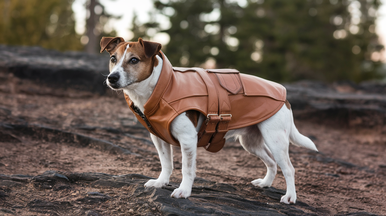 dog costume leather flight jacket jack russel​