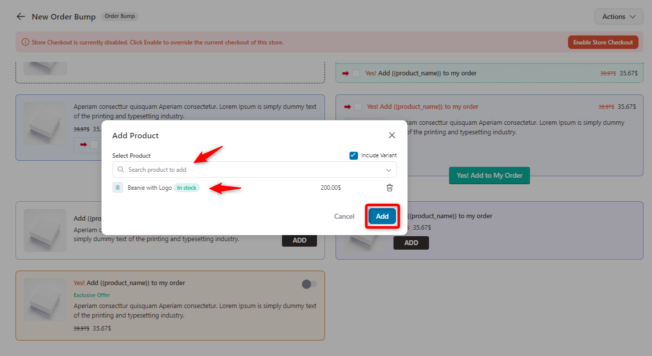 Adding product to the WooCommerce checkout upsell