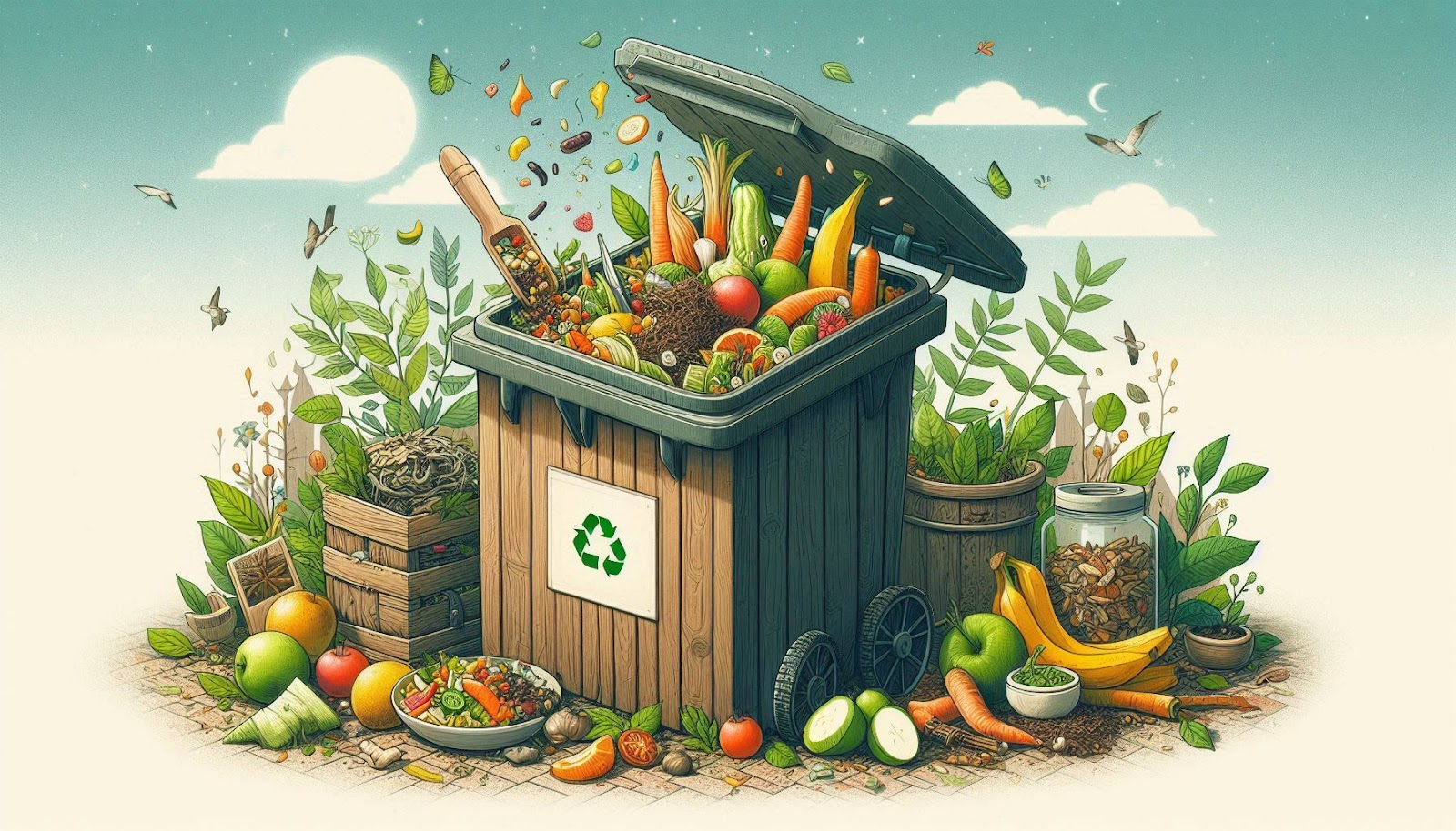 a compost bin will turn organic waste into usefulness