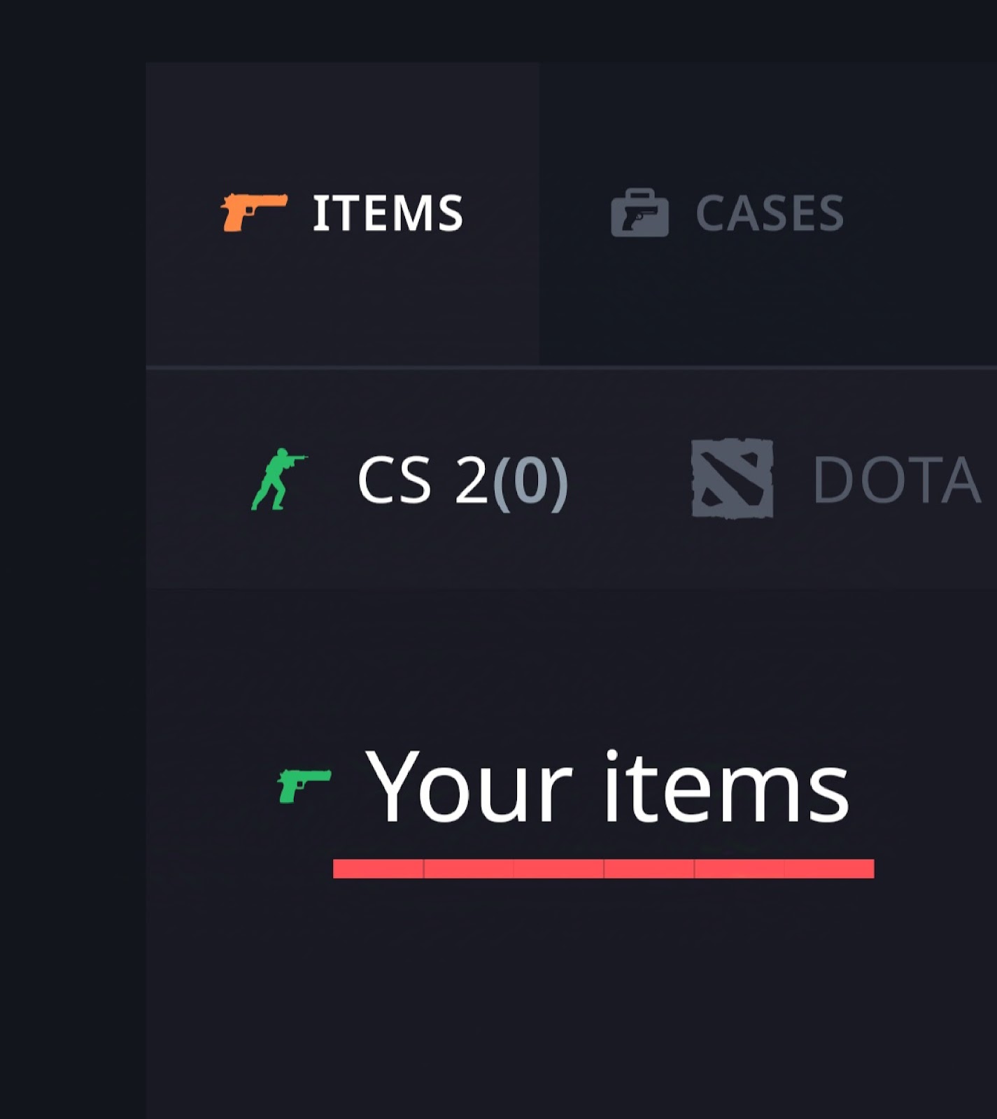 Selecting skins to withdraw to Steam