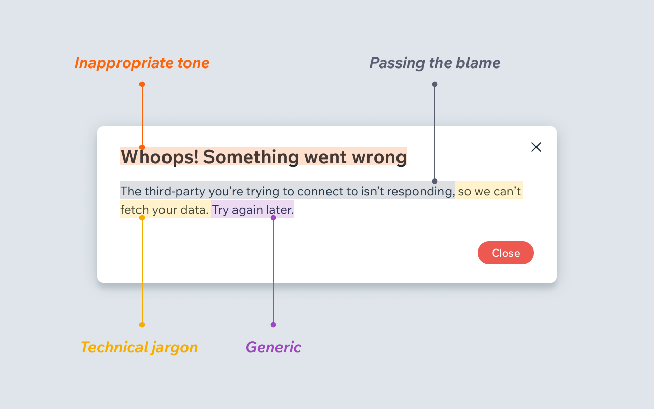 When life gives you lemons, write better error messages | by Jenni Nadler |  Wix UX