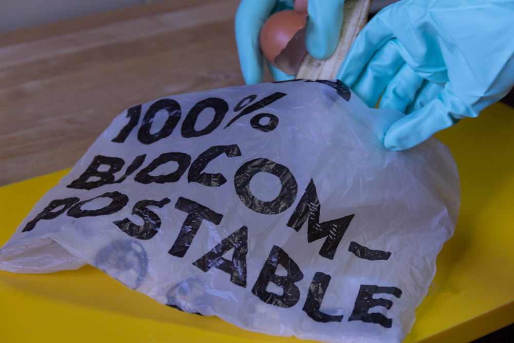 Compostable and plant starch-based resealable bag.
