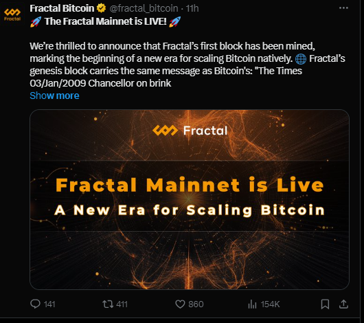 Fractal Bitcoin Twitter