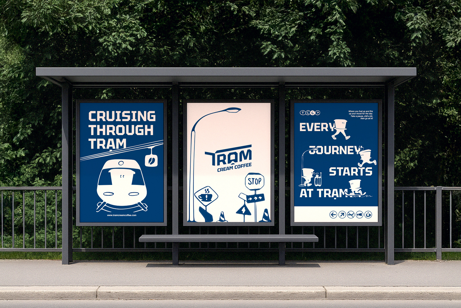 Image from the Tram Cream Coffee: A Journey in Branding & Packaging Designarticle on Abduzeedo