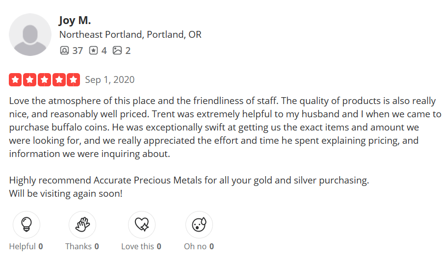 review 4 of Accurate Precious Metals