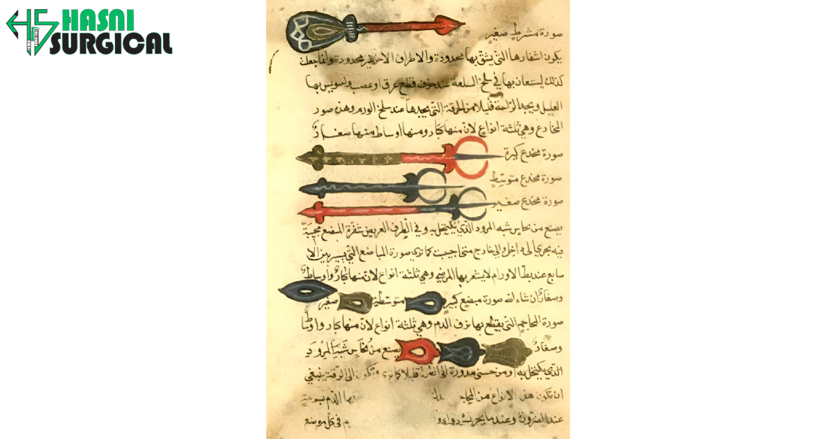 The Evolution of Surgical Instruments: The Depictions of surgical instruments used by Al-Zahwari in his book "Kitab al-Tasrif.".