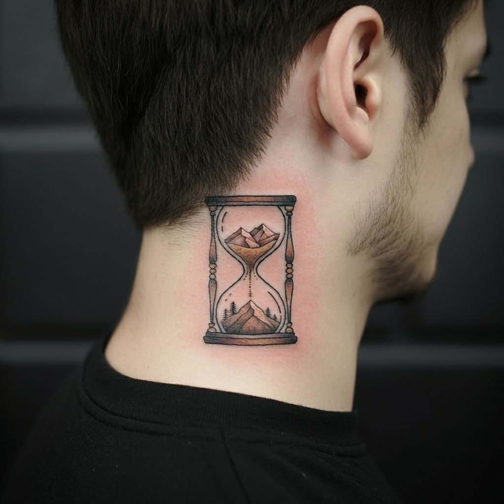Hourglass with Nature Elements
